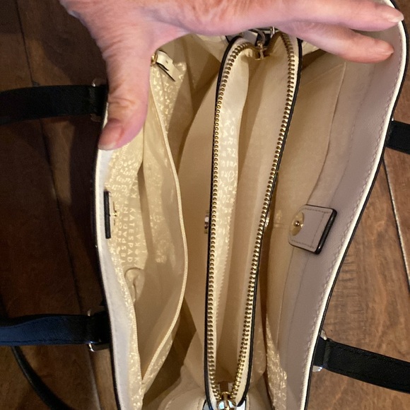 Kate Spade Cream and Black Satchel with Structured Design - Picture 7 of 10